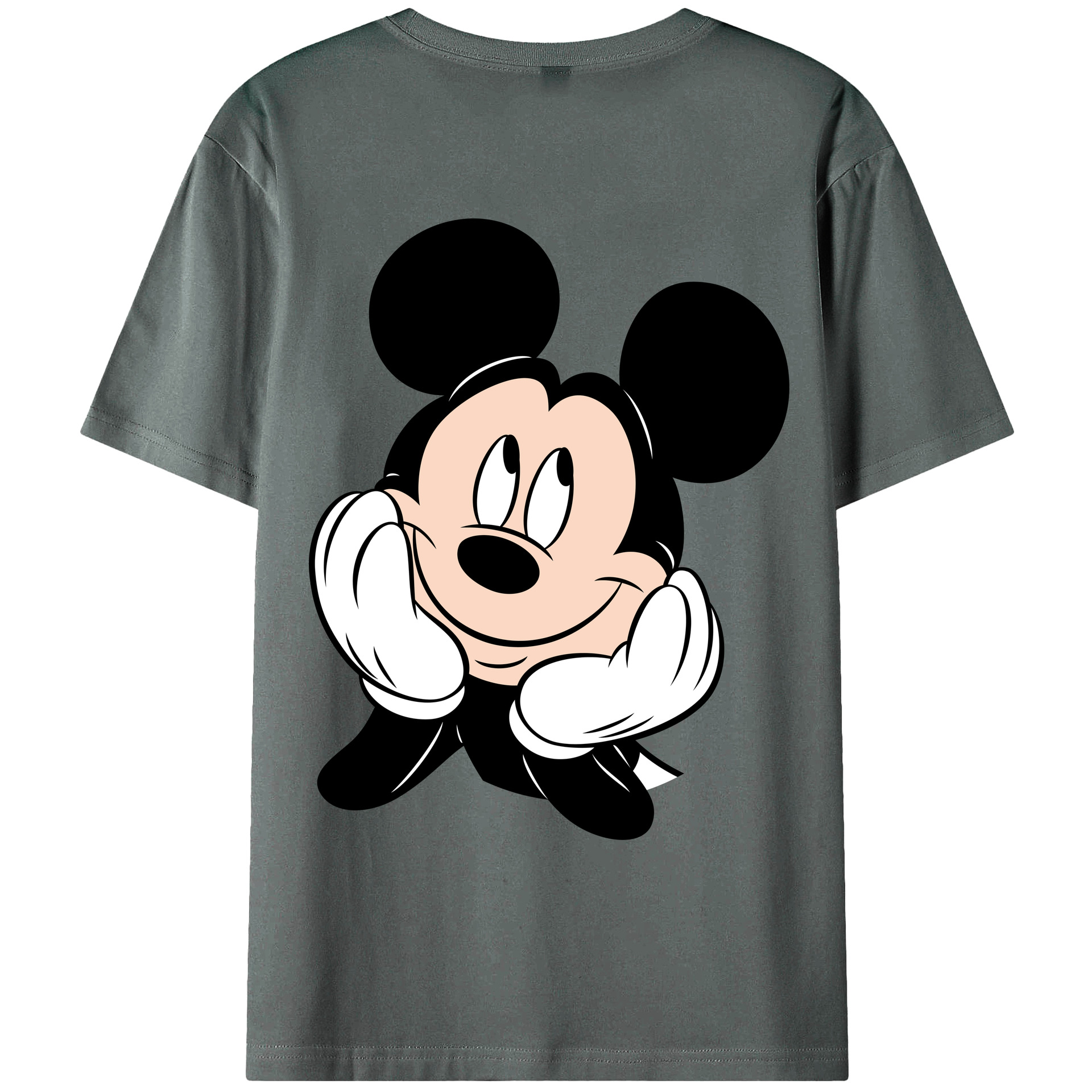 ミッキーマウス Mickey Mouse 綿100％ メンズ半袖Tシャツ（バックプリント） 通気性